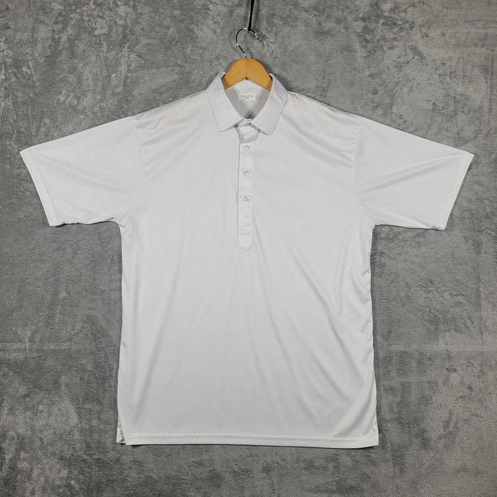 Collars & Co Polo Shirt Mens XL White Performance Dress Collar Stretch Casual